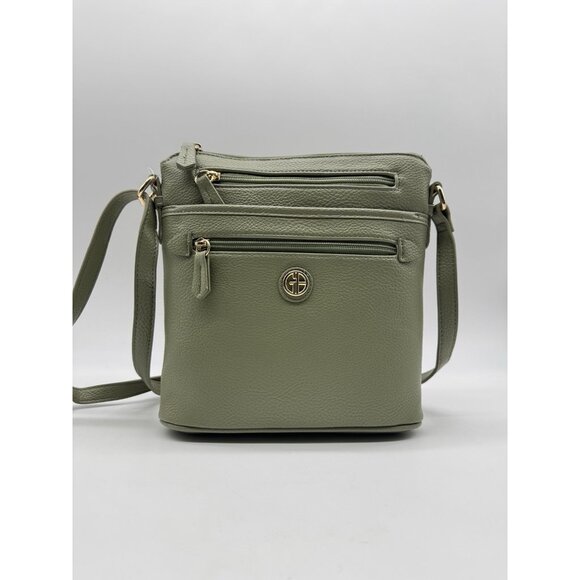 GIANI BERNINI North South pebbled women's small crossbody bag - Moss Green - Picture 5 of 7